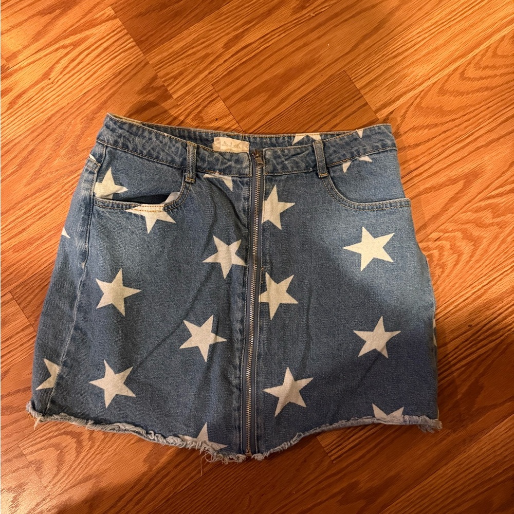 Altar'd State Blue Star Mini Skirt
